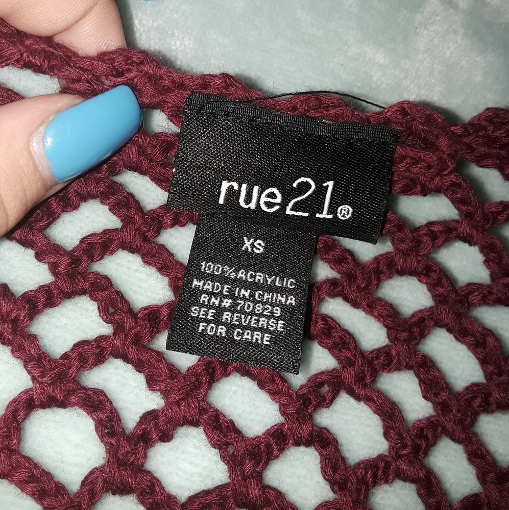 Burgundy see through cardigan